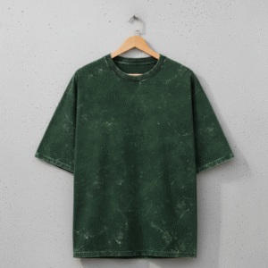 Bottle Green Acid Washed Unisex Oversized T-Shirt