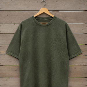 Olive Green Acid Washed Unisex Oversized T-Shirt