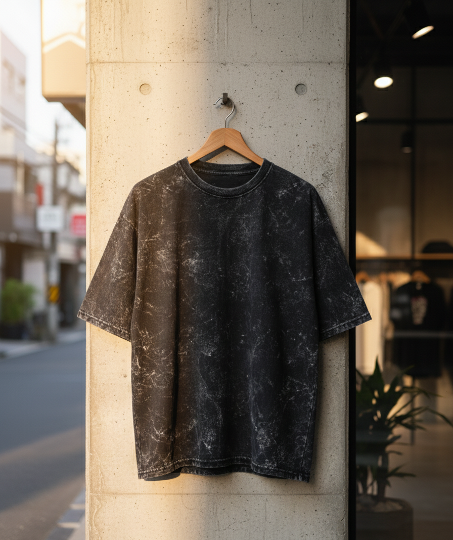 Black Acid Washed Unisex Oversized T-Shirt