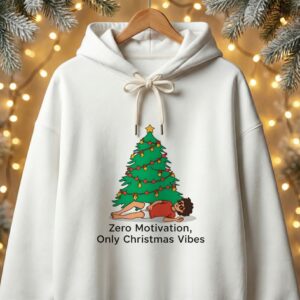 Zero Motivation Only Christmas Vibes Unisex Oversized Hoodie