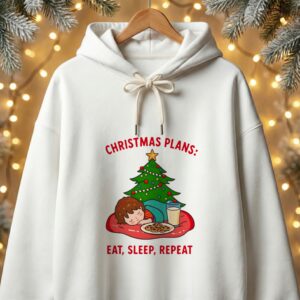 Christmas Plans Eat Sleep Repeat Unisex Oversized Hoodie