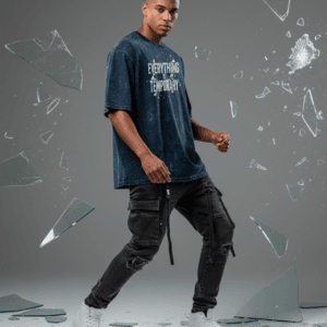 EVERYTHING IS TEMPORARY Oversized Acid Washed T-Shirt