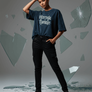 EVERYTHING IS TEMPORARY Oversized Acid Washed T-Shirt