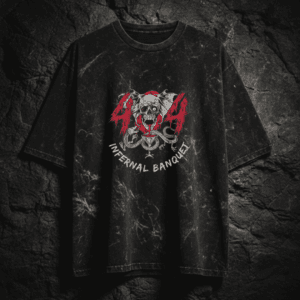 404 Infernal Banquet Oversized Acid Washed T-Shirt