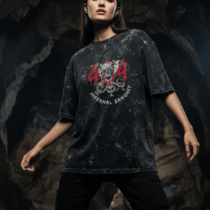 404 Infernal Banquet Oversized Acid Washed T-Shirt