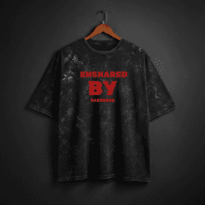 ENSNARED BY DARKNESS Oversized Acid Washed T-Shirt