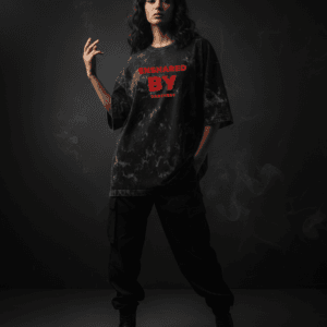 ENSNARED BY DARKNESS Oversized Acid Washed T-Shirt